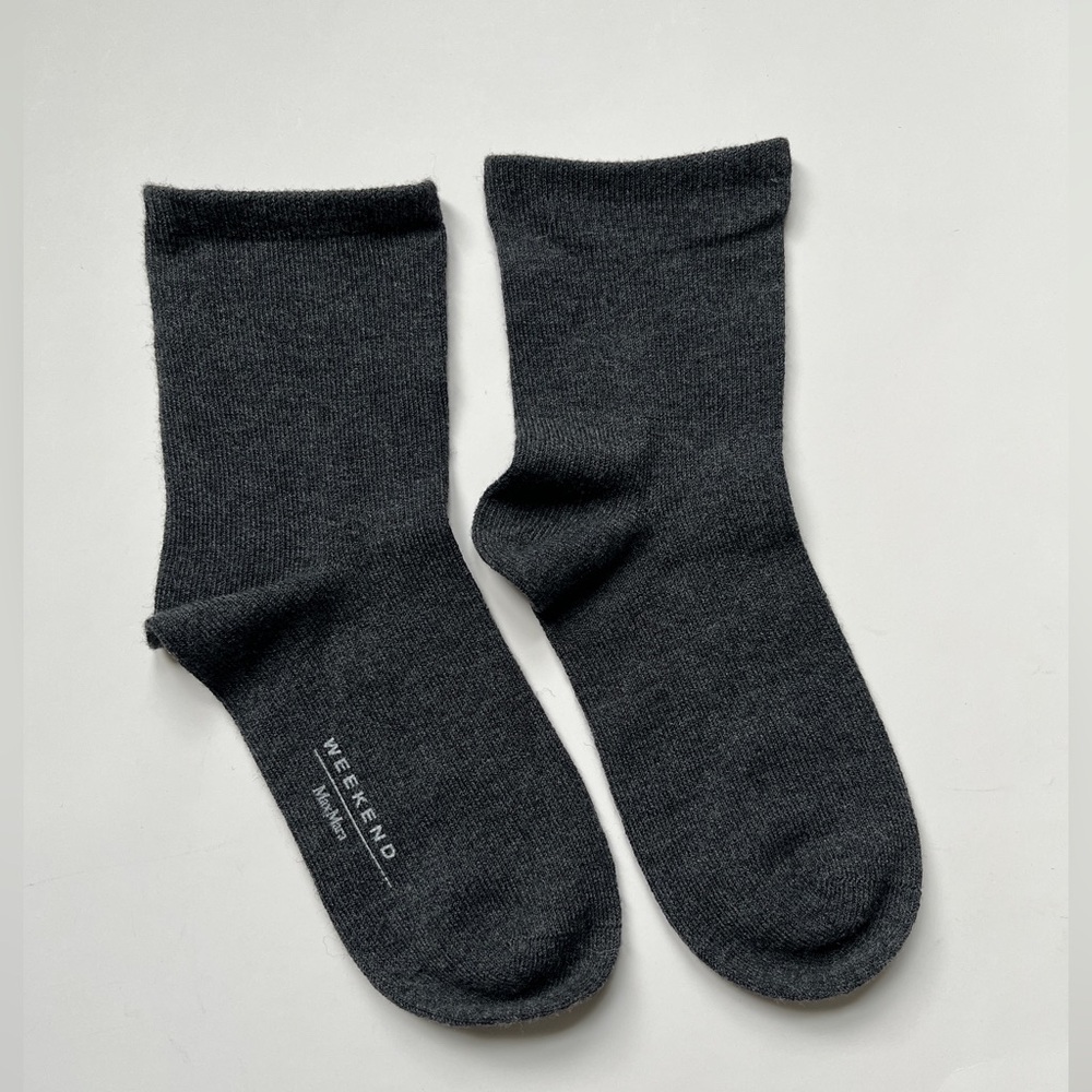 MaxMara Dark Gray Cashmere Wool Socks